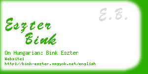 eszter bink business card